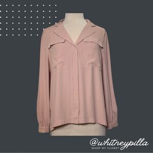 White House Black Market Blush Pink long sleeve Utility Blouse – women’s Size M